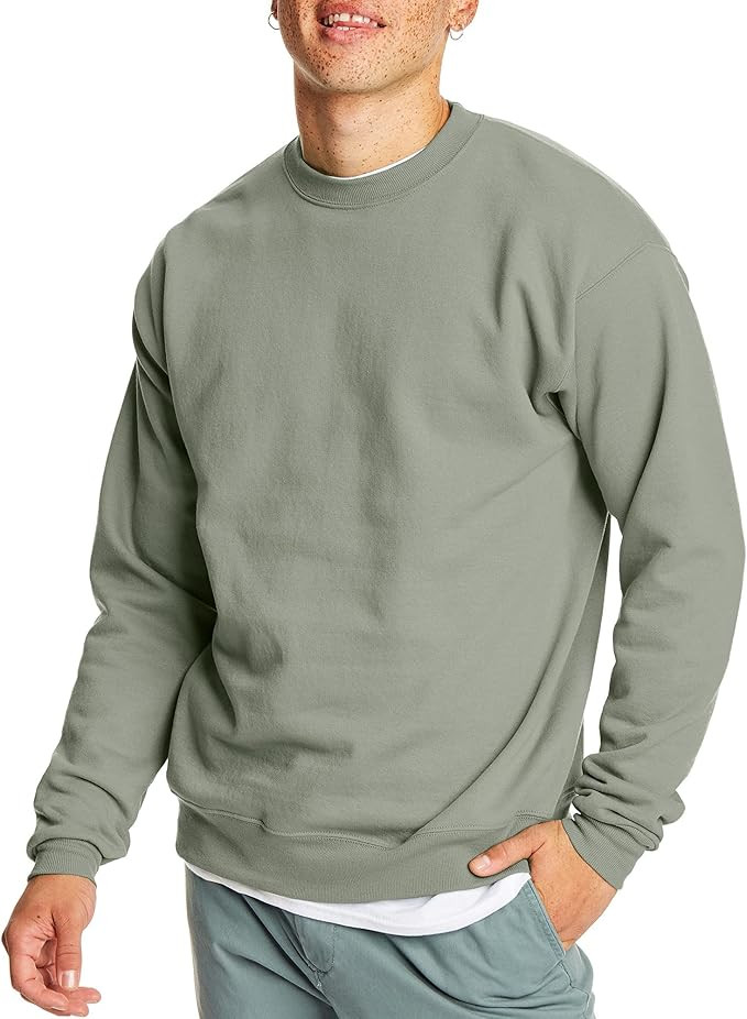 Hanes Men's EcoSmart Sweatshirt, Black, Large at Amazon Men’s Clothing store | Amazon (US)