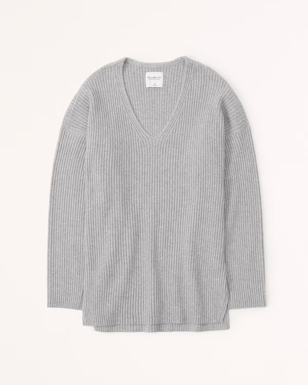 Women's LuxeLoft Oversized V-Neck Sweater | Women's Tops | Abercrombie.com | Abercrombie & Fitch (US)