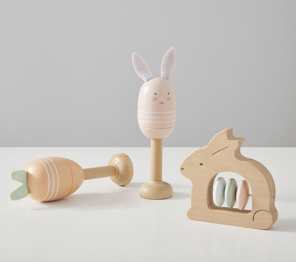 Bunny Maraca & Jingle Wooden Set | Pottery Barn Kids