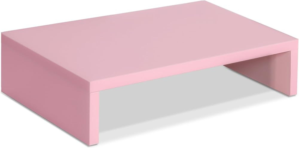 TEAMIX Pink Monitor Stand Riser, Wood Monitor Riser with Storage for Desk Small Monitor Stand TV/... | Amazon (US)