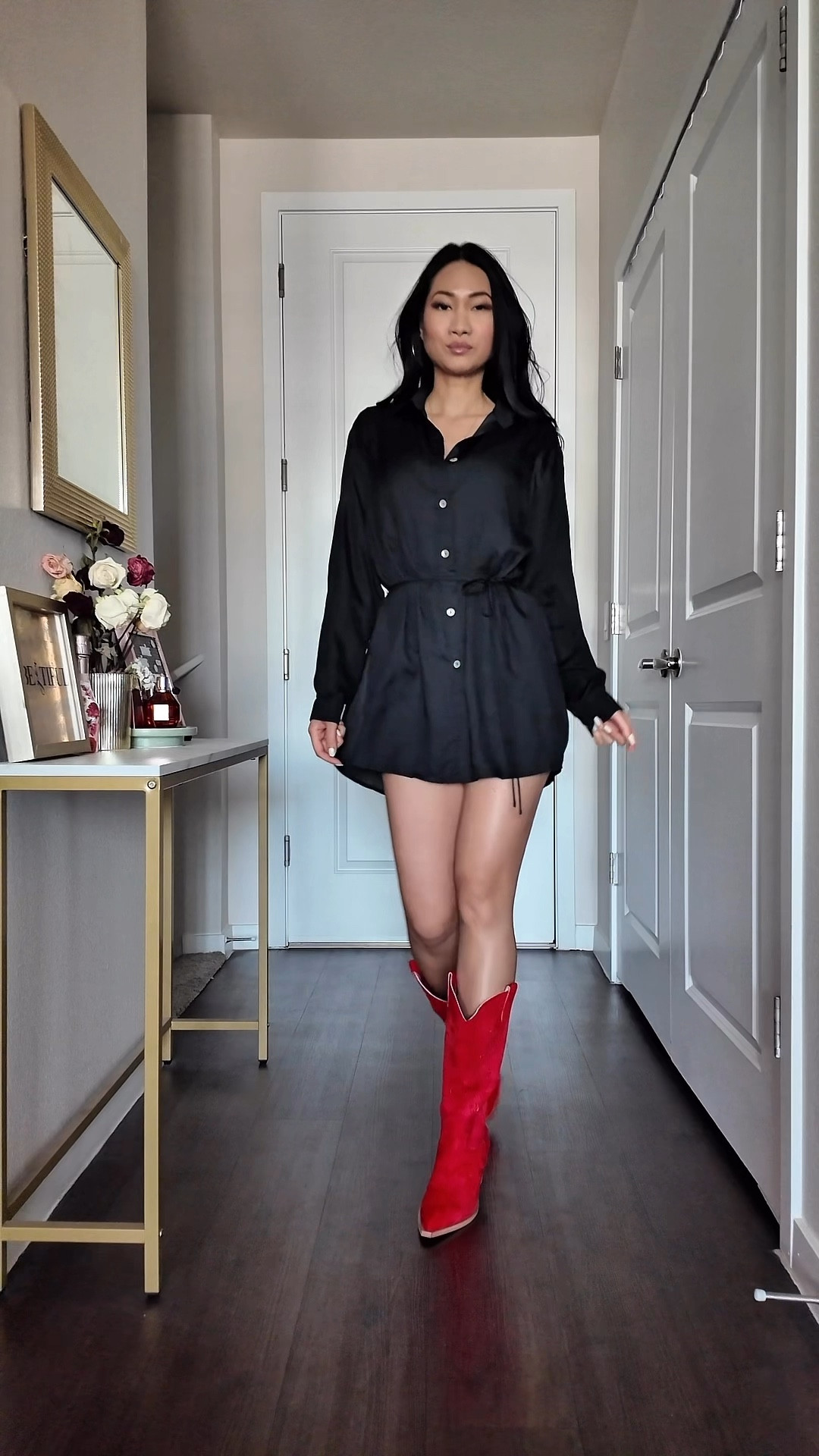 Black romper shirt dress and red cowboy boots #vici 

#LTKSpringSale #LTKFestival #LTKWatchNow country concert outfit #LTKSummerEdit

#LTKStyleTip #LTKSaleAlert #LTKxVICI