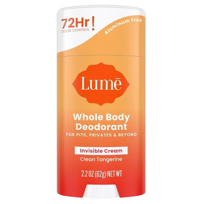 Lume Whole Body Women's Invisible Cream Stick Deodorant - Clean Tangerine Scent - Trial Size - Aluminum-Free 2.2oz | Target
