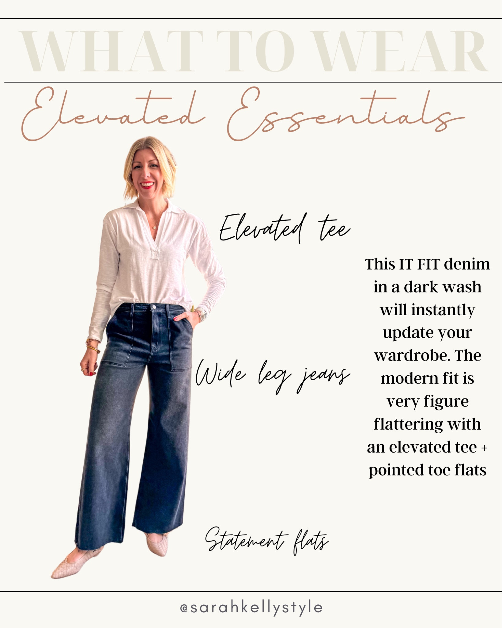 These @evereveofficial wide leg jeans look modern + are so figure flattering! This black wash can easily be dressed up or down for so many different occasions. These jeans fit true to size, I’m 5’10’ & wearing my usual size 6. I love this effortless, elevated look with a cotton white top + pointed toe flats that make this look so versatile in 2025! 

#everevepartner #everevestyle 


#LTKStyleTip #LTKOver40 #LTKWorkwear
