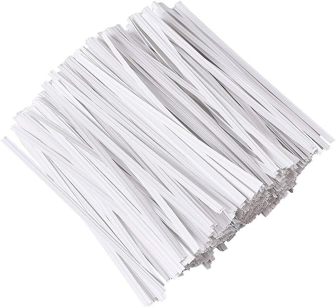 Tangyinrd 500 Pcs 5" White Paper Twist Ties Reusable Bread Ties, for Party Cello Candy Bread Coff... | Amazon (US)