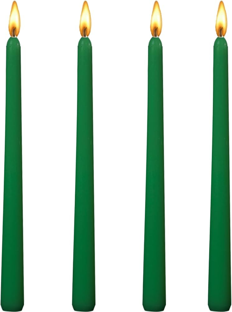 10 inch Green Taper Candles-Set of 4 Tapered Candle, Tall Candlesticks, Home Dinner Candle, Party... | Amazon (US)