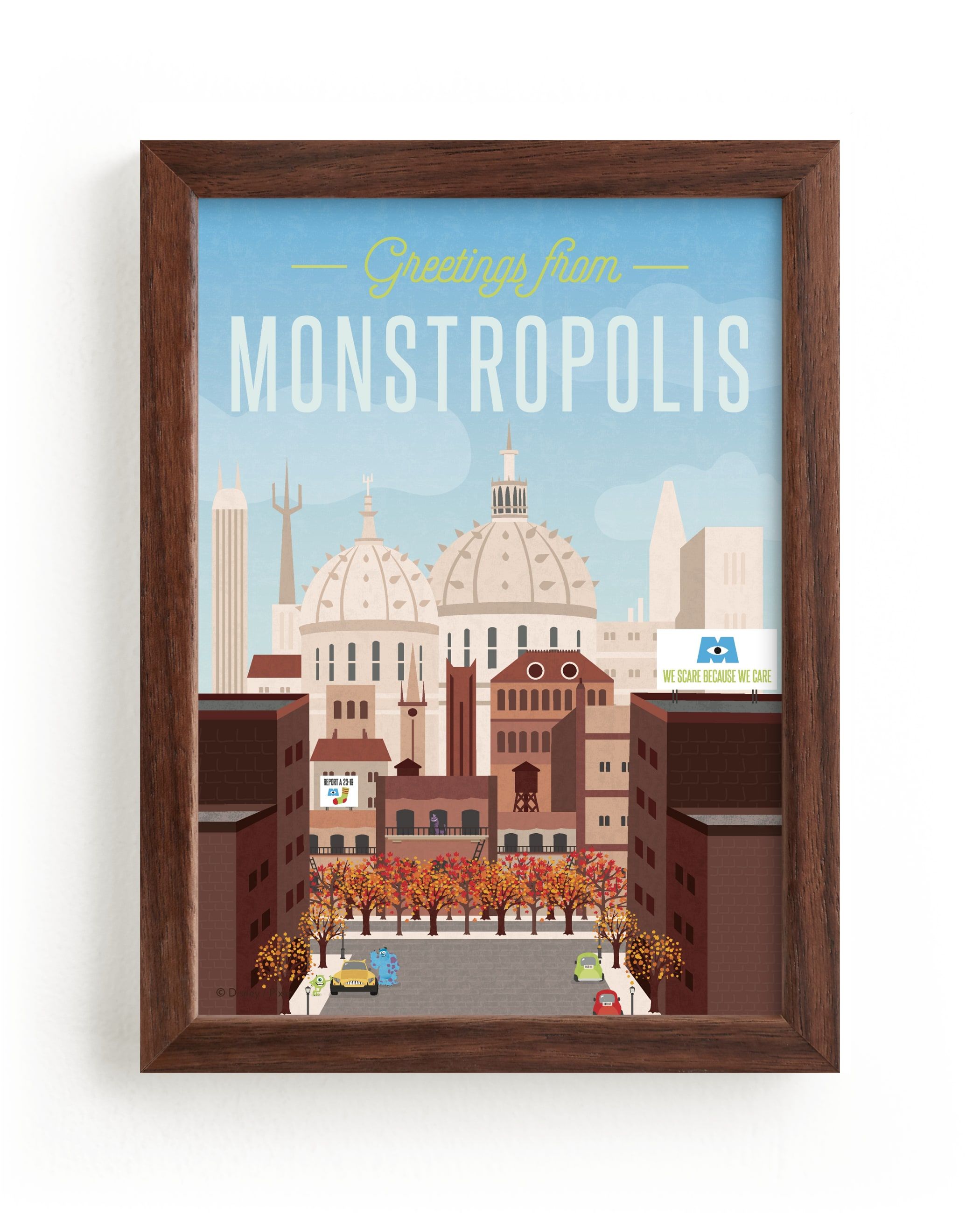 "Monstropolis | Monster's Inc" - Graphic Limited Edition Art Print by Erica Krystek. | Minted
