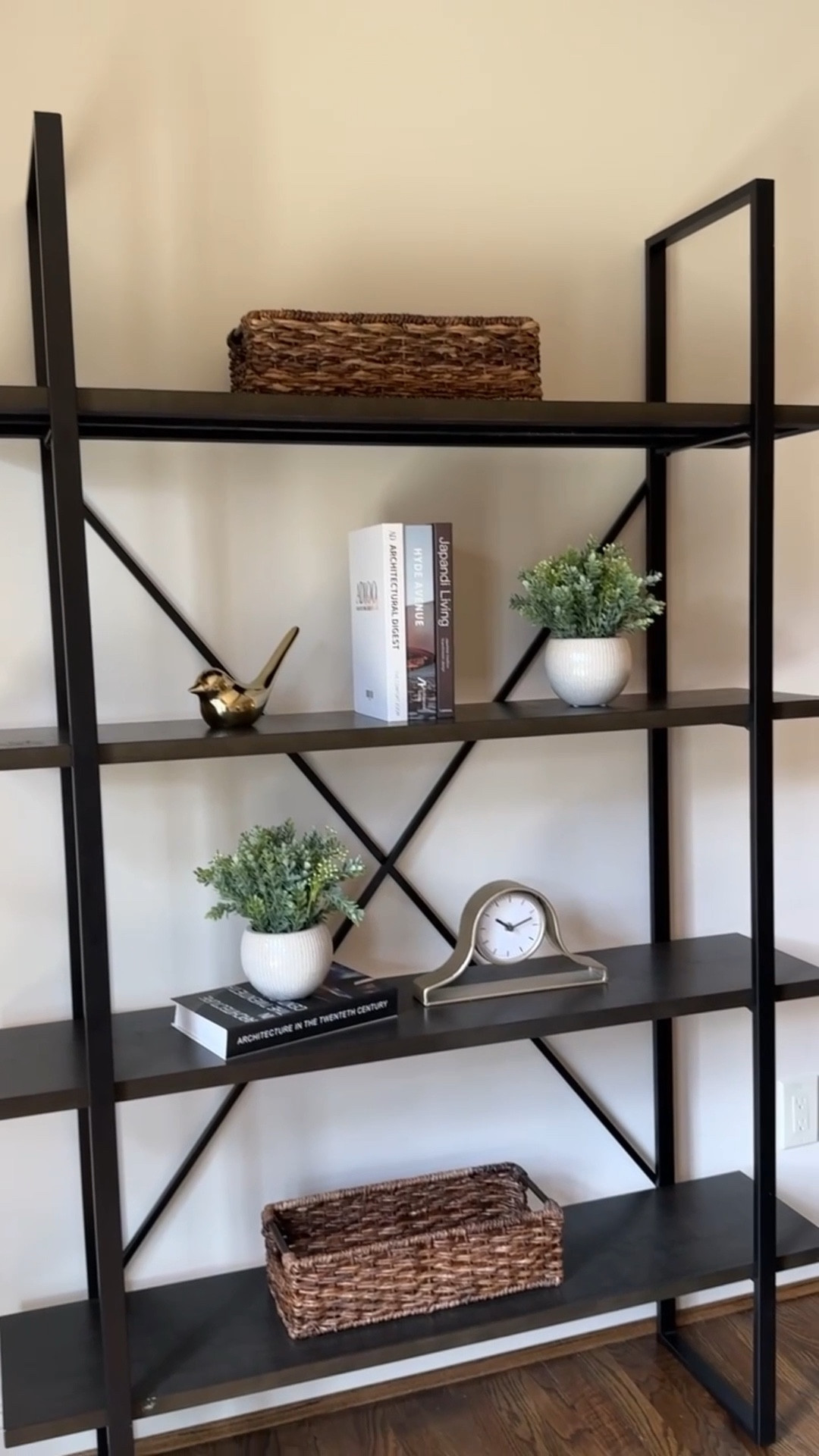 Long wall with nothing happening? This is the fix.

A clean-lined bookcase adds height and presence without crowding the room. Baskets + books + greenery = instant polish. Everything linked. 

#LTKHome #LTKSaleAlert