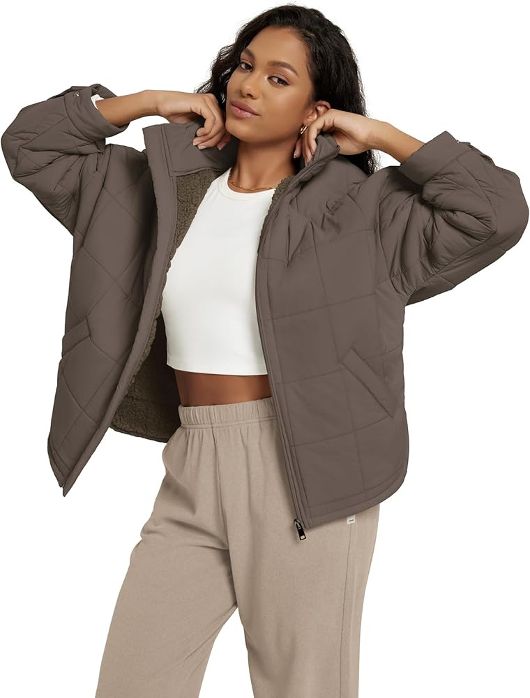 ODODOS Women's Sherpa Lined Insulated Jacket Full Zip Split Hem Long Sleeve Coat Winter Warm Oute... | Amazon (US)