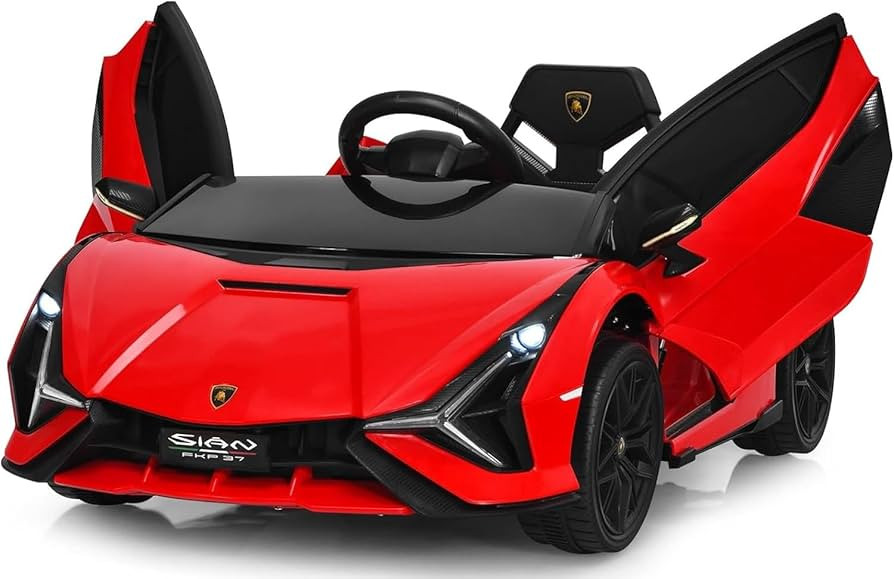 INFANS 12V Licensed Lamborghini Sian Kids Ride On Car with Parent Remote Control, Spring Suspensi... | Amazon (US)