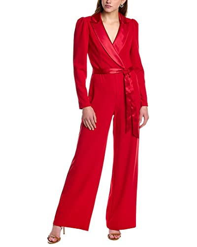 Adrianna Papell AP1D104225 - HAUTE RED (AS610) - M - KNIT CREPE TUXEDO JUMPSUIT | Amazon (US)