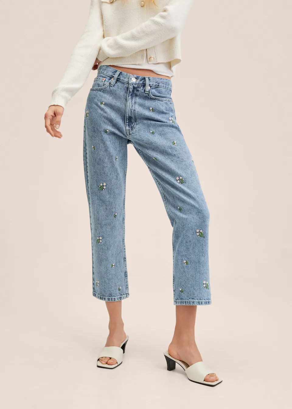 Floral embroidery jeans | MANGO (US)