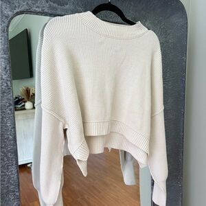 Free People Easy Street Crop Pullover-Cream | Poshmark