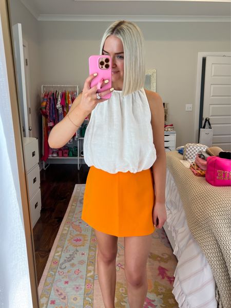 Orange skort / orange mini skirt
Size: XS 

#LTKStyleTip #LTKSeasonal