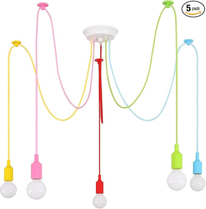 Ymlii Spider Colorful Pendant Light, Kids Fun Chandelier Fixtures, Ajustable DIY Ceiling Lamp for... | Amazon (US)