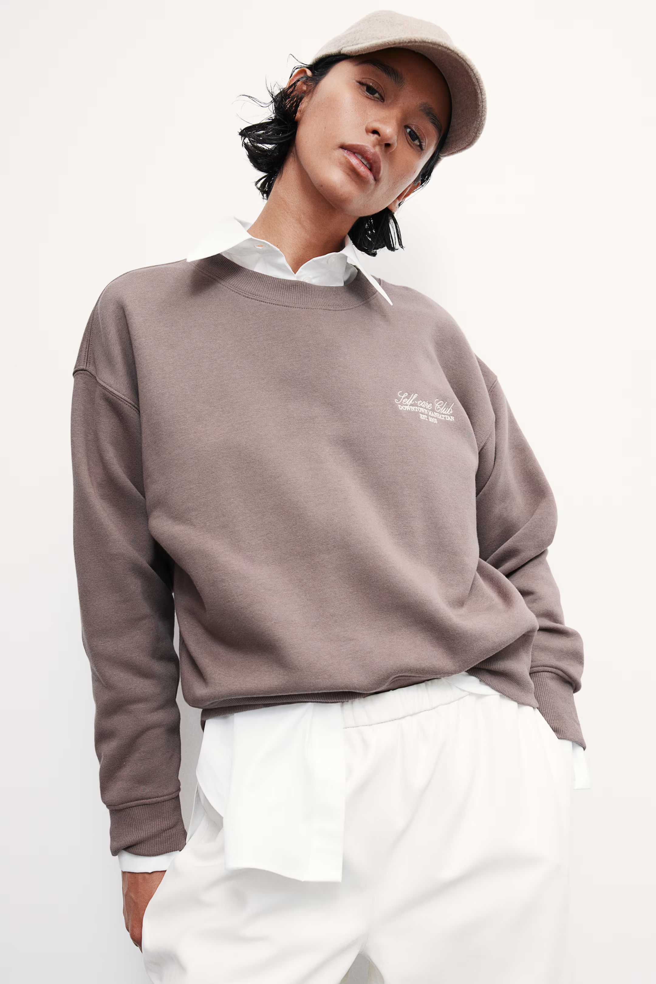 Sweatshirt with Text Motif | H&M (US + CA)