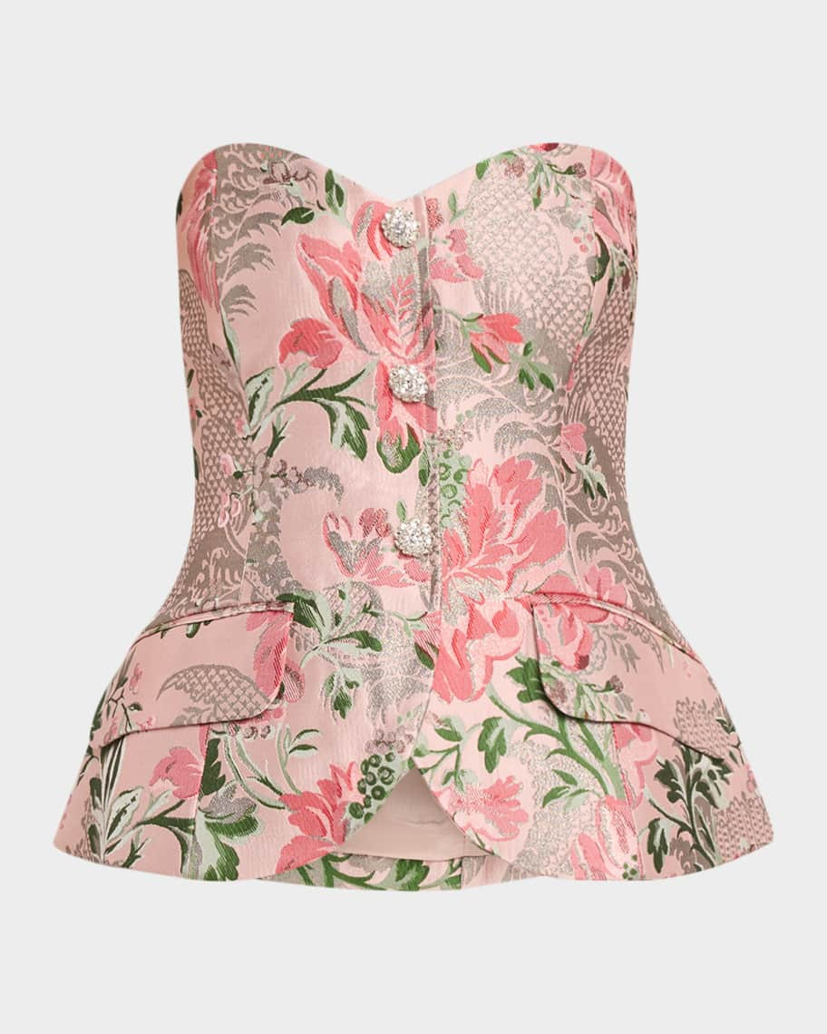 Wes Floral Jacquard Corset | Neiman Marcus