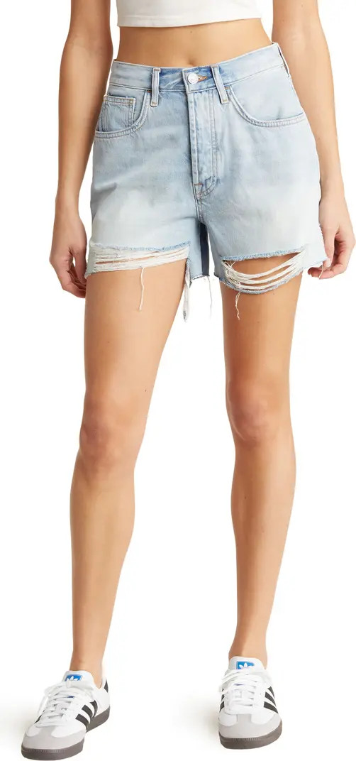 Seven Ruby High Waist Destroyed Step Hem Denim Shorts | Nordstromrack | Nordstrom Rack
