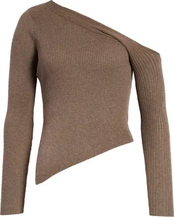 ASTR the Label One Shoulder Long Sleeve Rib Sweater | Nordstrom | Nordstrom