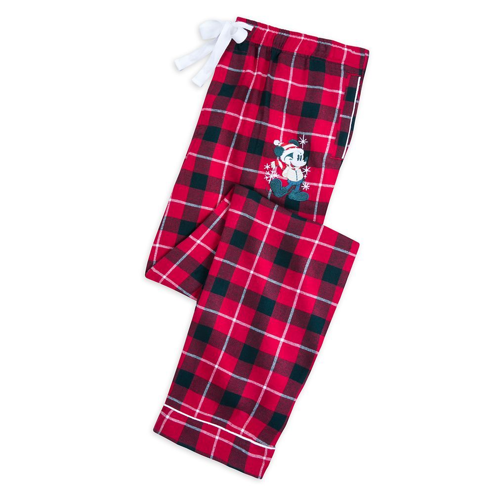 Mickey Mouse Holiday Plaid Flannel Lounge Pants for Men – Personalized | Disney Store
