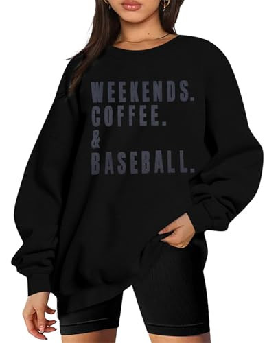 UNIQUEONE Baseball Mom Sweatshirt Women Weekends Coffee And Baseball Sweatshirt Mama Game Day Outfits Graphic Crewneck Tops | Amazon (US)