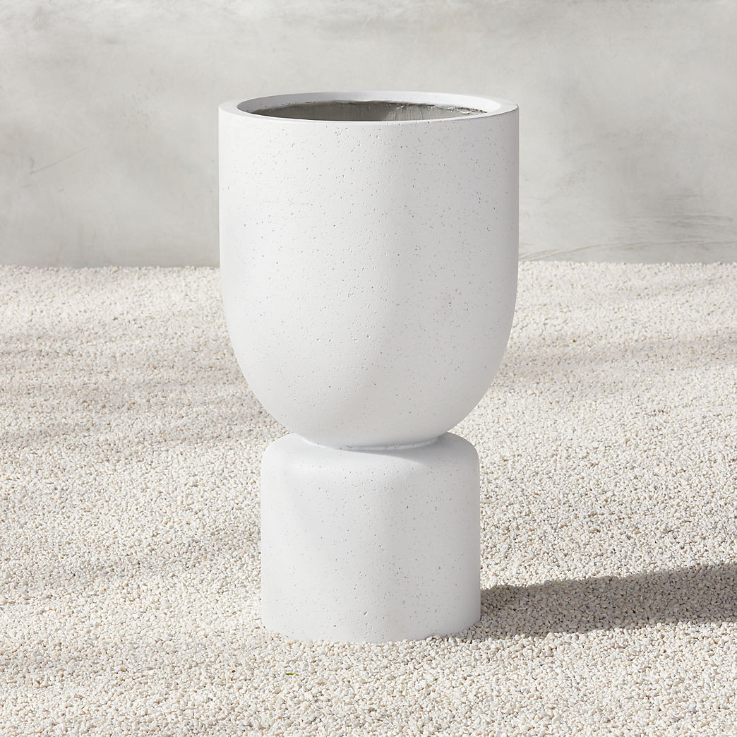 Flatform Modern White Cement Indoor/Outdoor Planter Tall + Reviews | CB2 | CB2