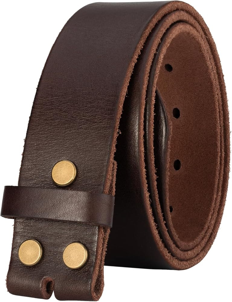 No Buckle Full Grain Leather Belt Men Women Fits With 1.5 Inch Buckle | Amazon (US)