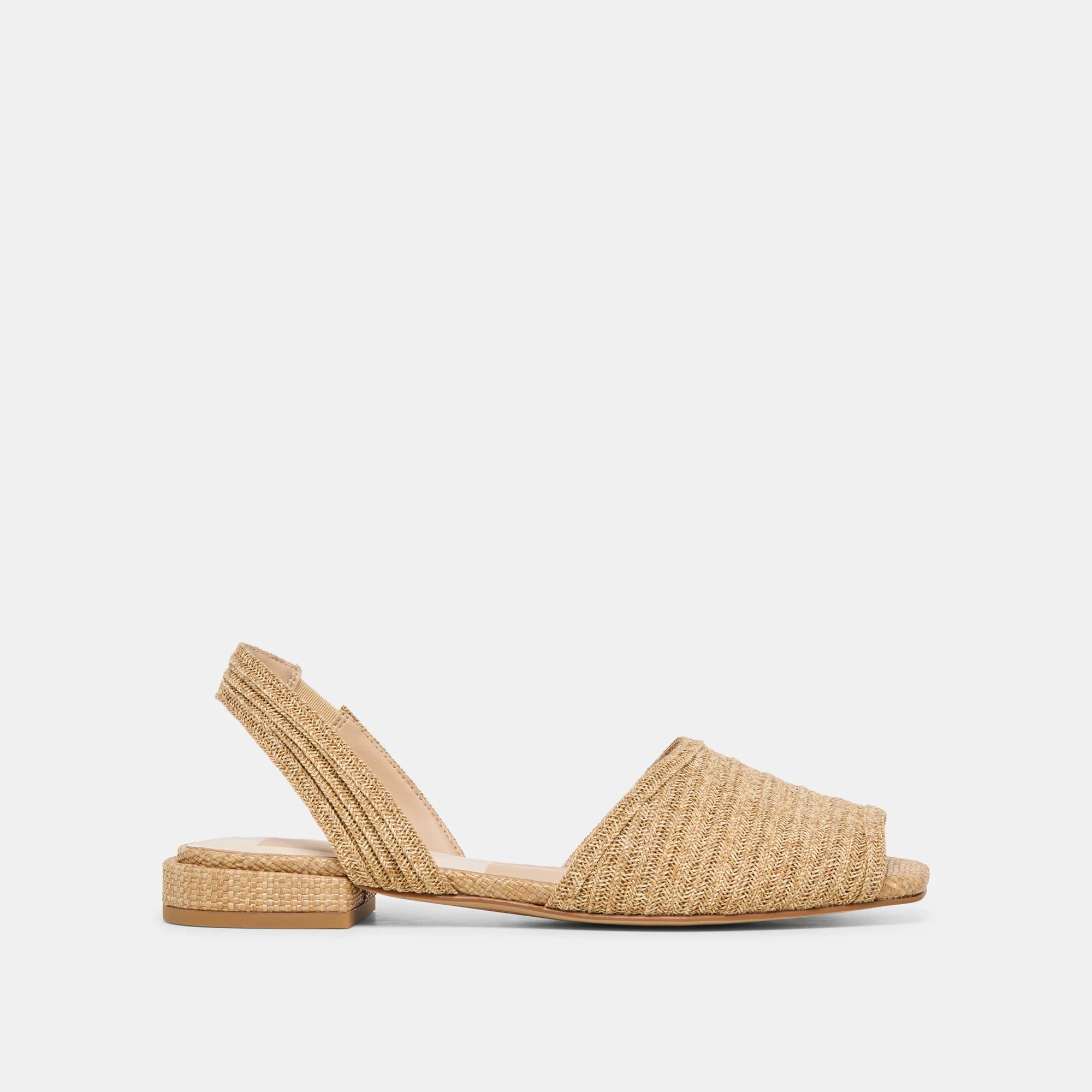 MARZY Natural Raffia Slingback Peep-Toe Sandals | Dolce Vita | DolceVita.com