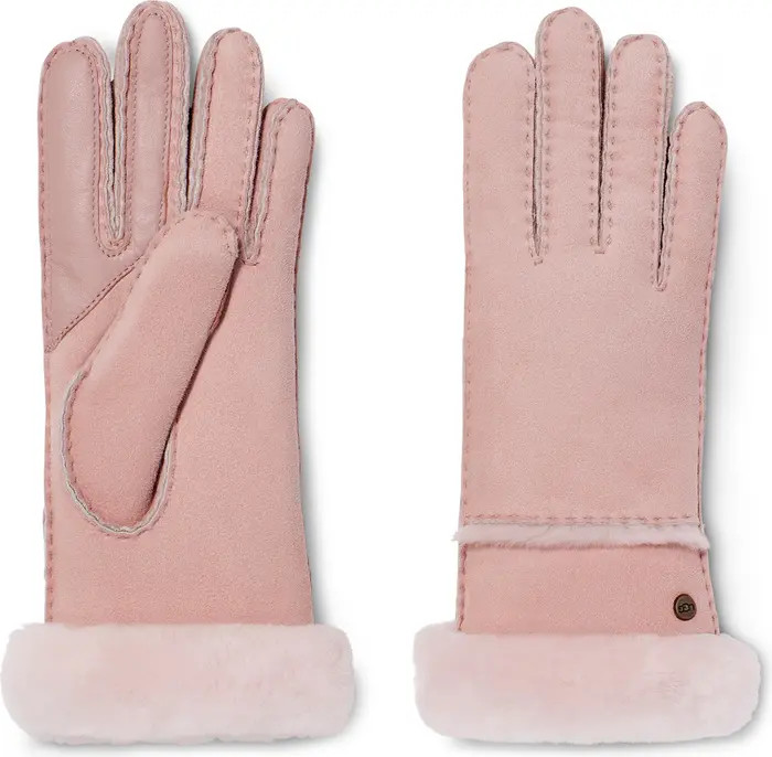 Seamed Touchscreen Compatible Genuine Shearling Gloves | Nordstrom