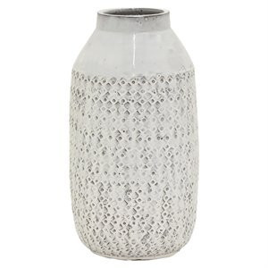 Plutus Modern Decorative Ceramic Vase in White | Homesquare