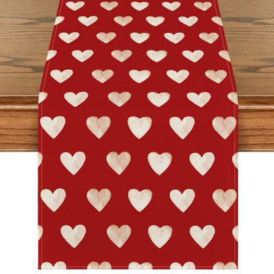 Red Love Heart Valentine's Day Table Runner, 13x72 Inch | Target