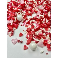Hearts in Red Sprinkle Mix Valentines Day Mixes Wedding Shower Heart Sprinkles Pink White | Etsy (US)