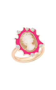 18K Pink Gold Vintage Cameo Ring