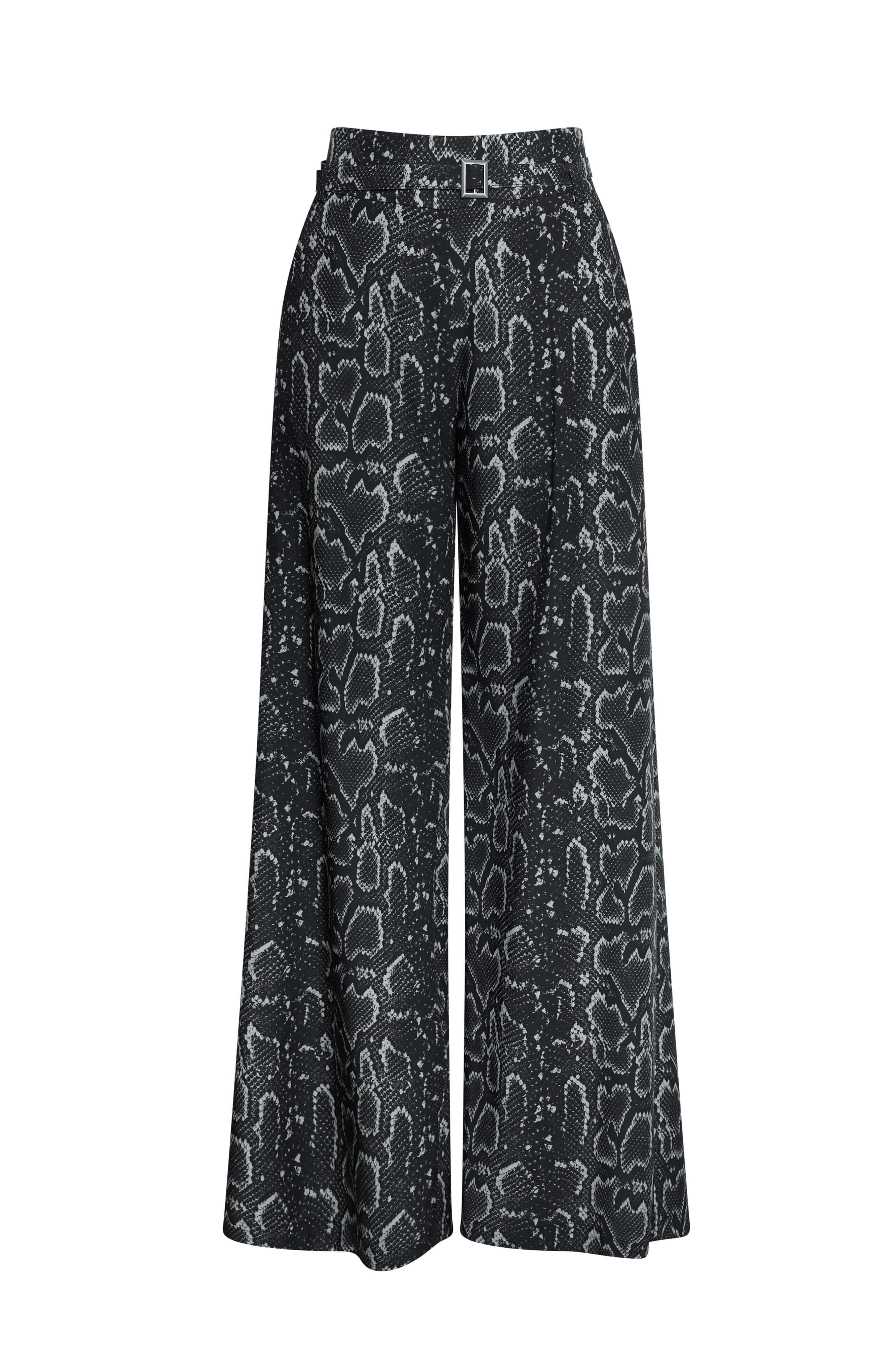 Python Print Trousers Black-Beige | Wolf & Badger