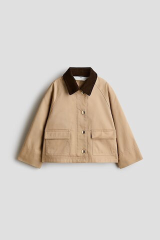 H & M - Utility Jacket with Corduroy Collar - Beige | H&M (US + CA)