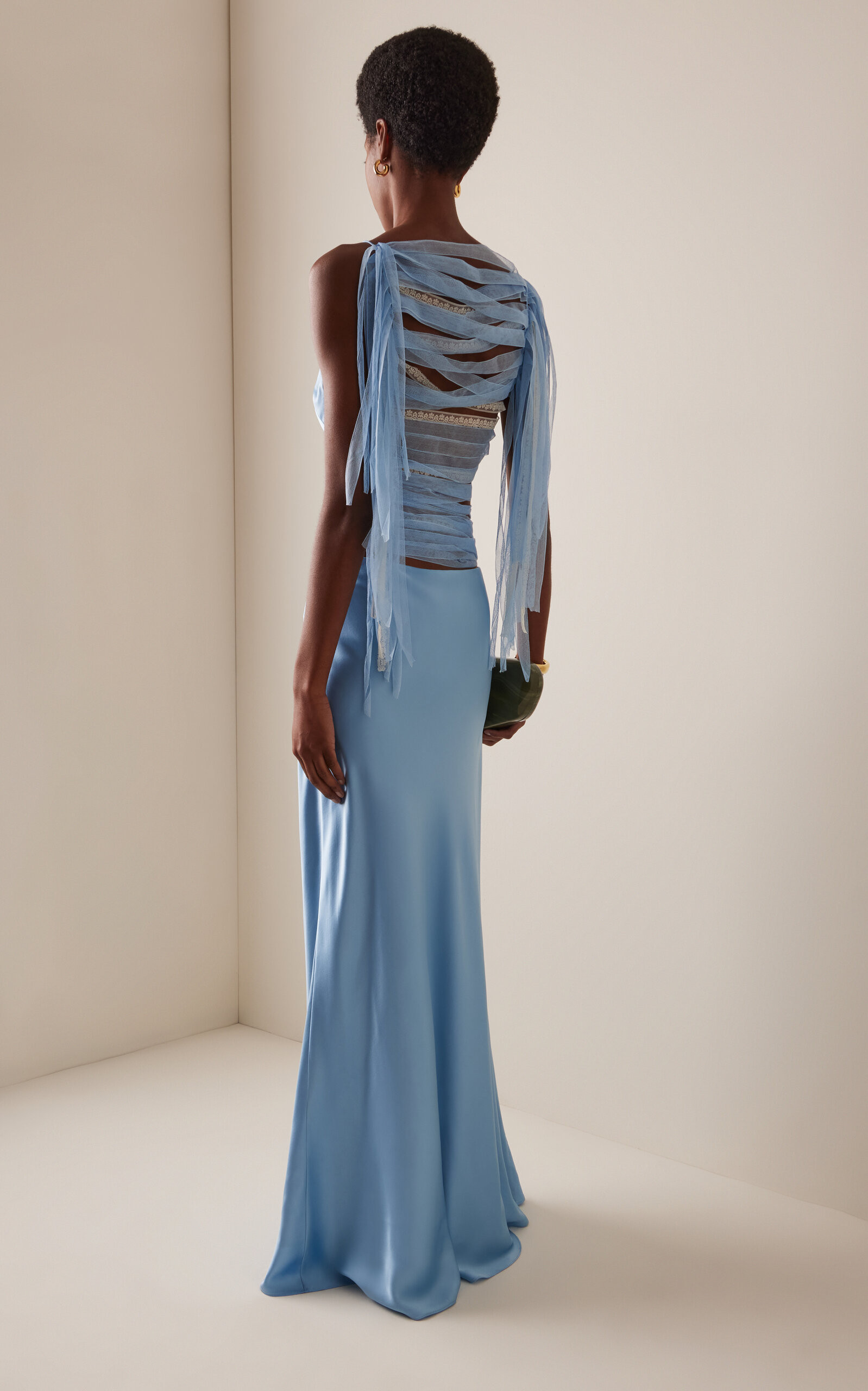 Exclusive Lattice Lace-Detailed Silk Maxi Dress | Moda Operandi (Global)