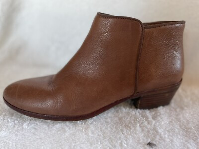 Sam Edelman "Petty" Brown Leather Zip Up Ankle Boot Bootie size 9.5 | eBay US