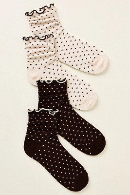 By Anthropologie Merino Ruffle Crew Socks, Set of 2 | Anthropologie (US)