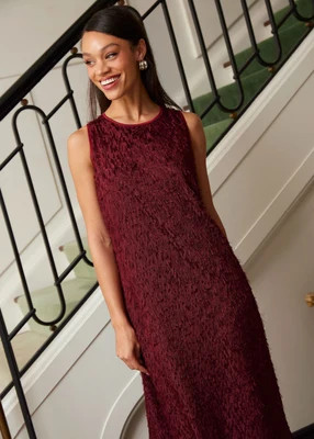 Hannah Dress Plum Fringe Chiffon | Abbey Glass