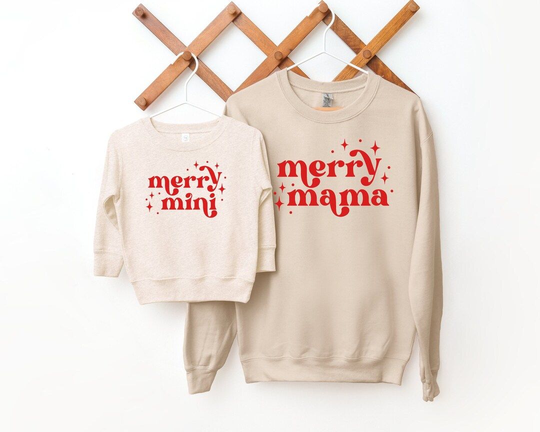 Merry Mama Merry Mini Matching Christmas Sweaters mom - Etsy | Etsy (US)