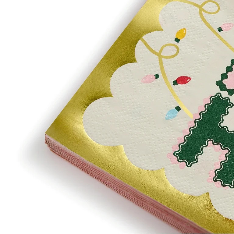 Packed Party Christmas Napkins with Gold Foil Accents, 20 Count | Walmart (US)