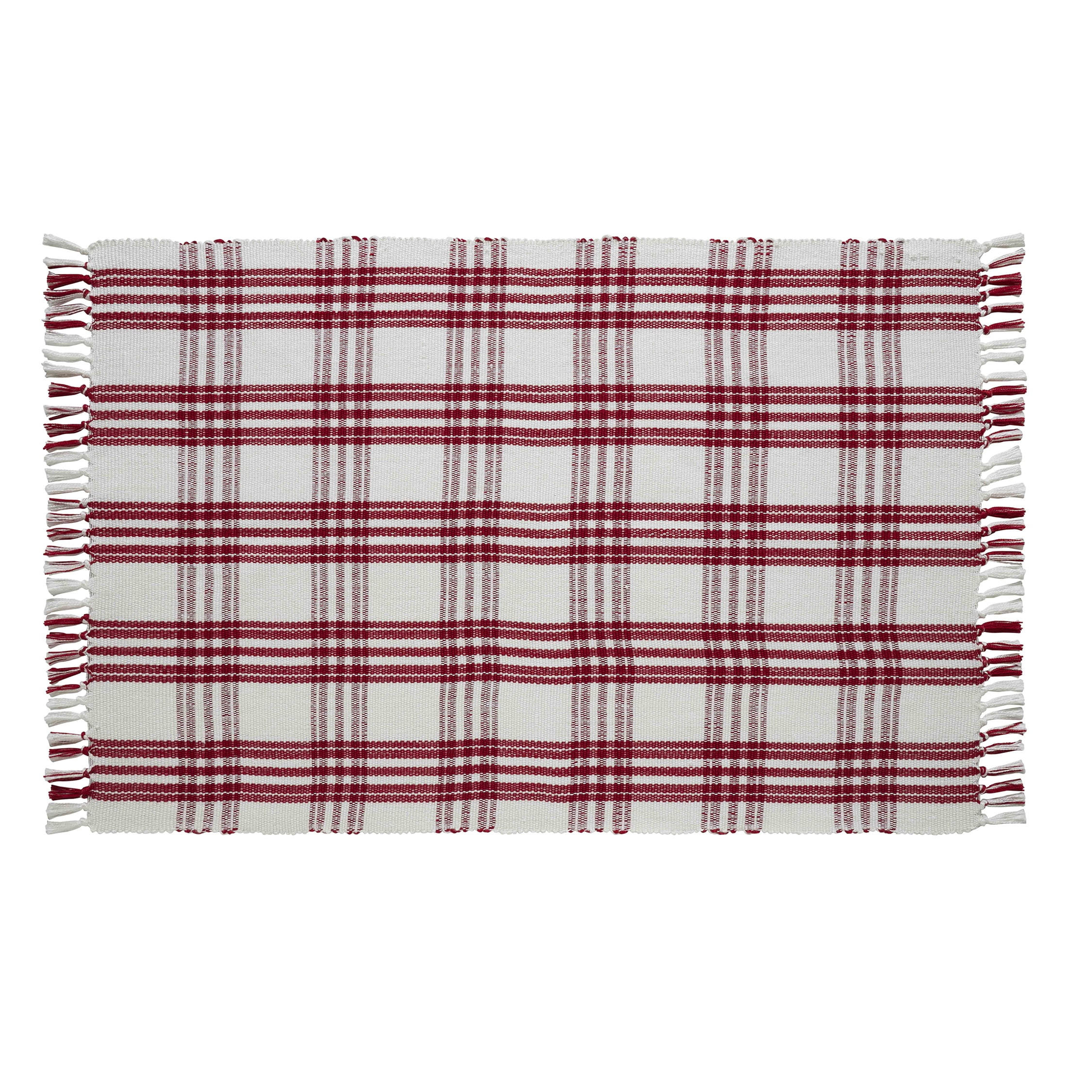 Indoor/Outdoor Plaid Accent Rug, Red and White, 38" x 58", by My Texas House | Walmart (US)