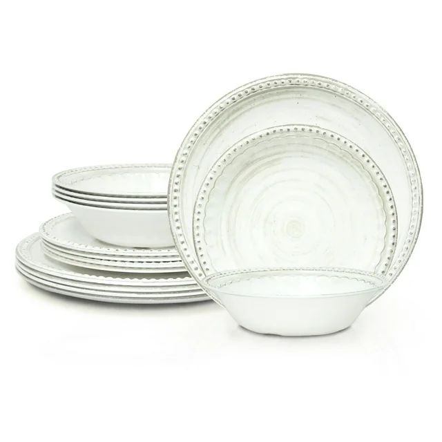 Zak Designs French Country House Dinnerware 12 Pieces Melamine Set Includes Dinner, Salad Plates ... | Walmart (US)