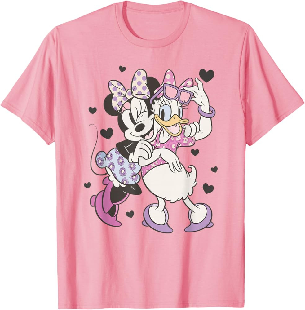 Disney Mickey and Friends Valentine's Minnie and Daisy Duck T-Shirt | Amazon (US)