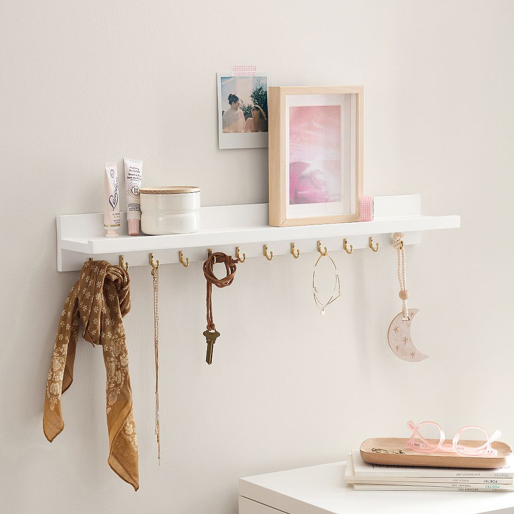 No Nails Ledge With Jewelry Hooks (24") | Pottery Barn Teen