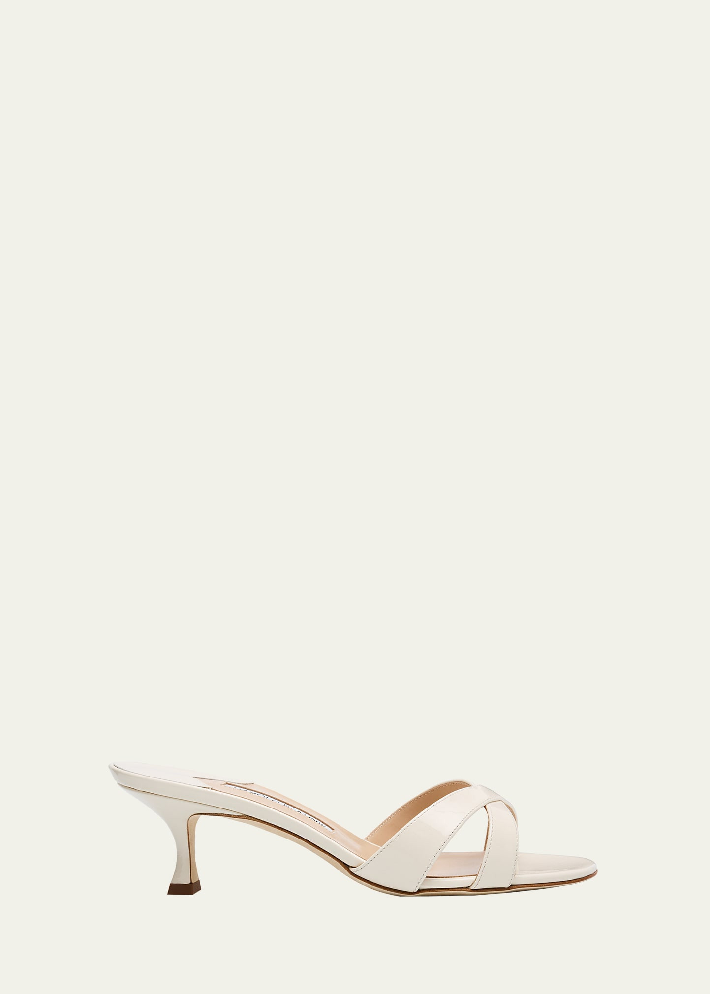 Manolo Blahnik Patent Leather Crisscross Slide Sandals | Bergdorf Goodman