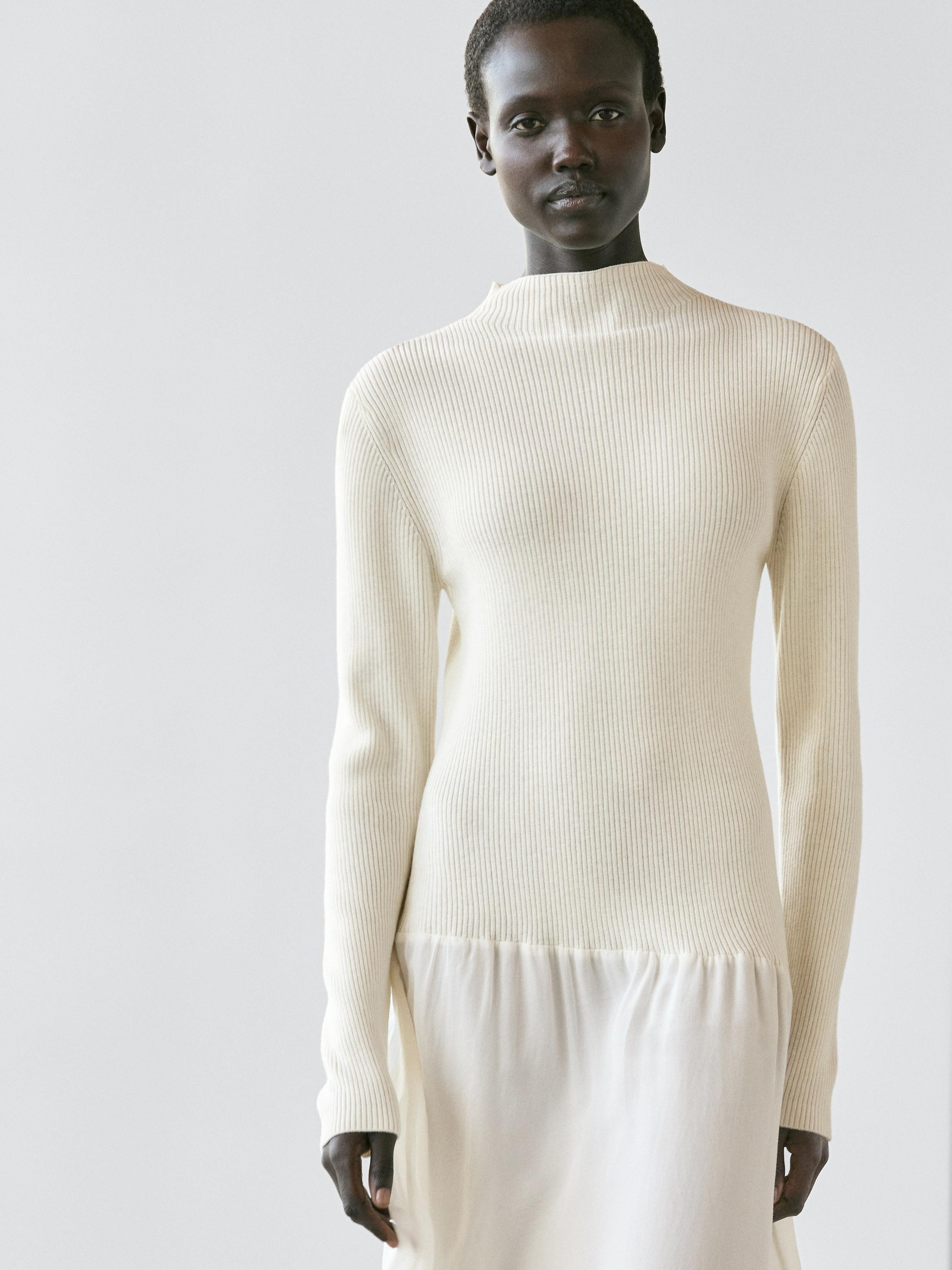 Knit dress with matching detail | Massimo Dutti UK