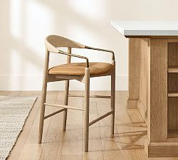 Laguna Leather Metal Stool | Pottery Barn (US)