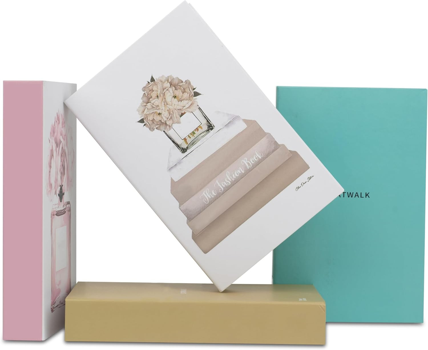 4 Pcs Decorative Books | Faux Blush Coffee Table & Shelf Decor | Amazon (US)