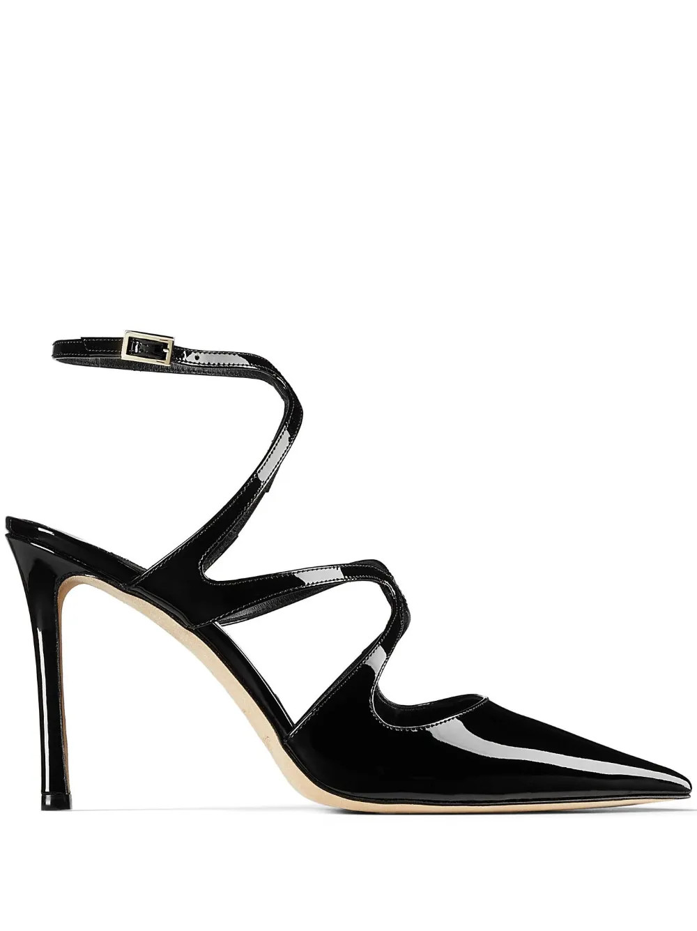 Azia 95mm patent-finish leather pumps | Farfetch Global