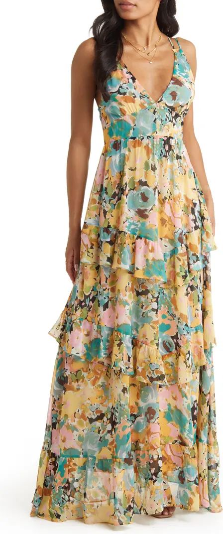 VICI Collection Floral Print Tiered Chiffon Dress | Nordstrom | Nordstrom